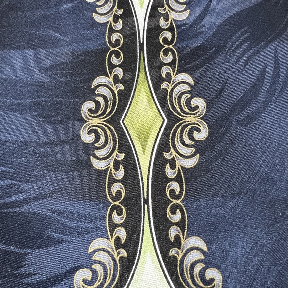 Giorgio Brutini Navy & Yellow Silk Tie includes Tie Hanky Tie Bar - no cufflinks - Picture 10 of 10